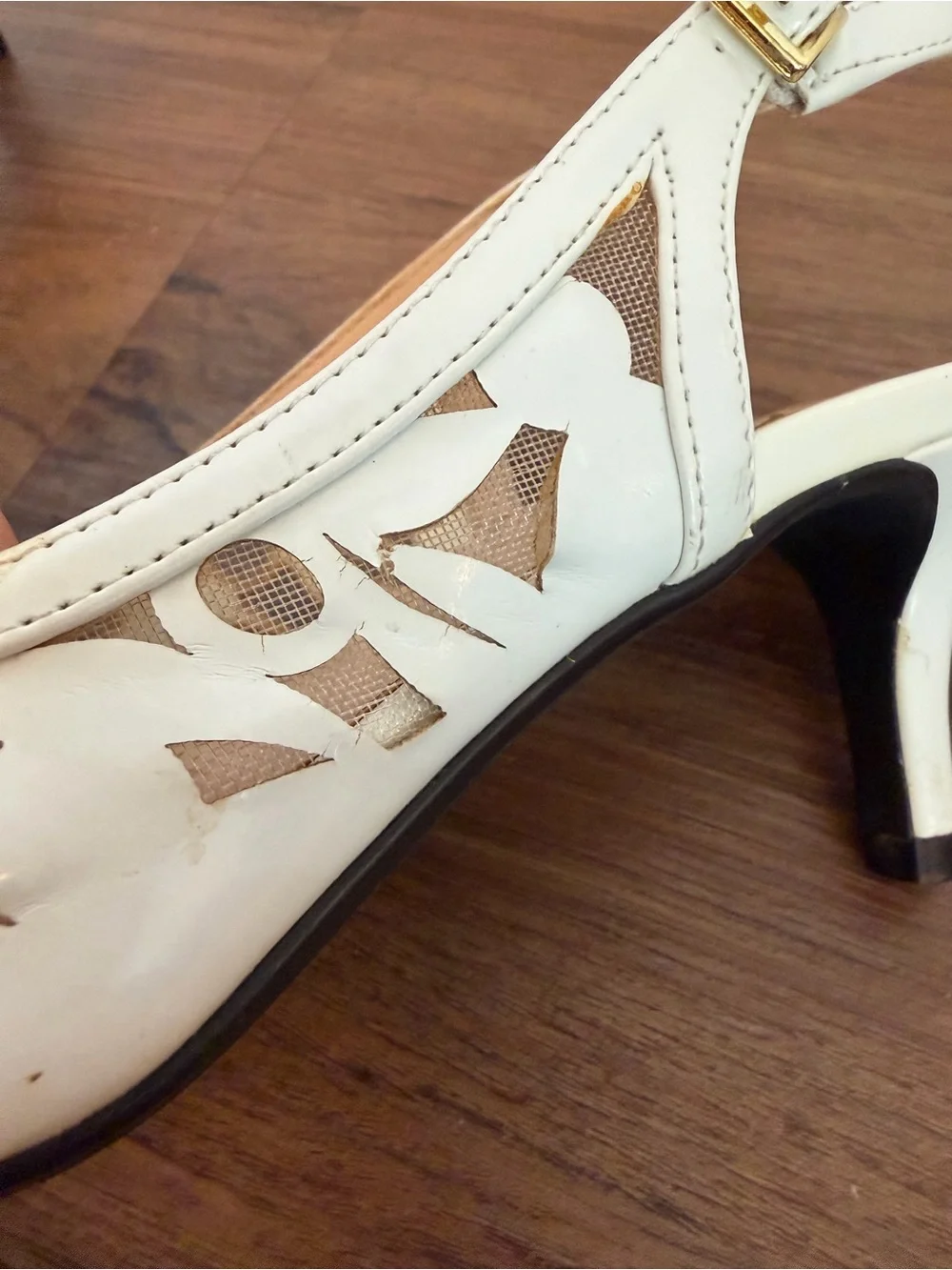 J. Reneé White Cutout Slingback Pumps